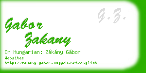 gabor zakany business card